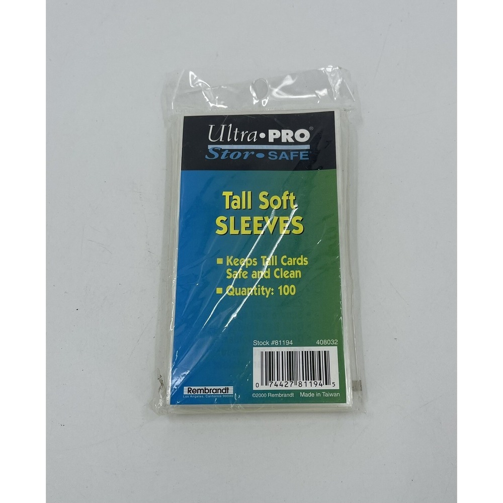 Ultra Pro Card Sleeves pack of 100 TALL SOFT SLEEVES